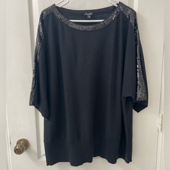 Talbots Black Sequin Sweater ( Size 2XP) - Picture 1 of 7
